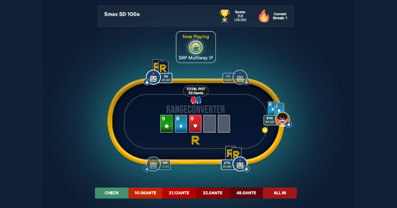 New multiway postflop spots for short deck 5-max 100a